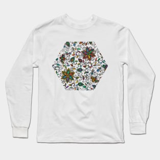 Floral doodle pattern Long Sleeve T-Shirt